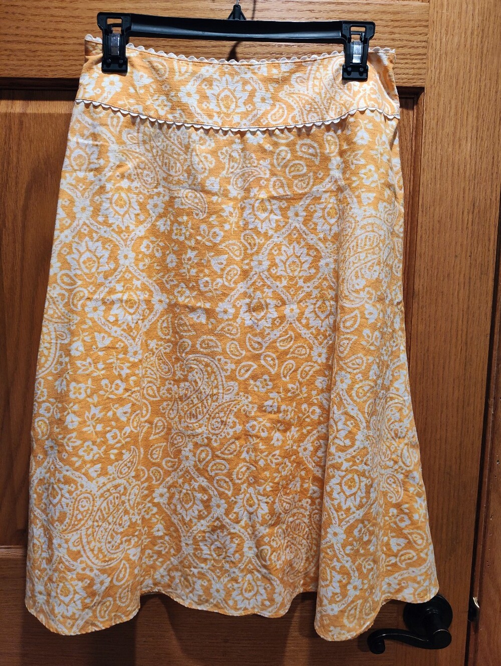 Liz Claiborne Orange/Yellow Paisley A-Line Women's Skirt